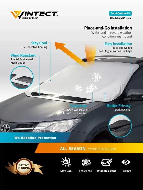 3D MAXpider 1781-D – Wintect Windshield Cover Size D 55 in. x 53 61