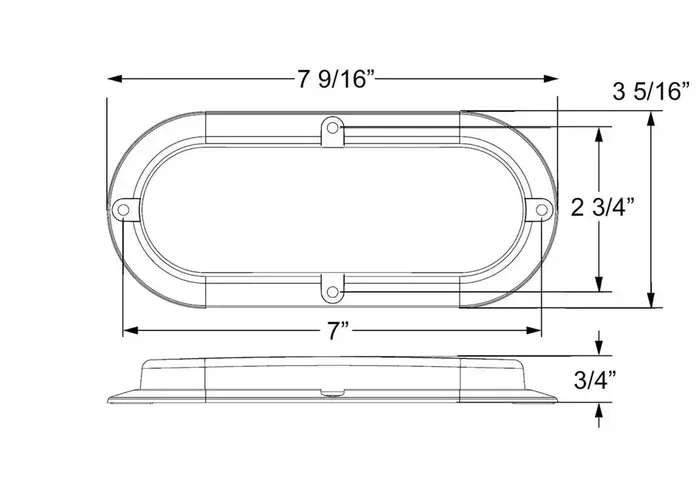 6 LED S/T/T;FLANGE/SURFACE;6IN;RED;