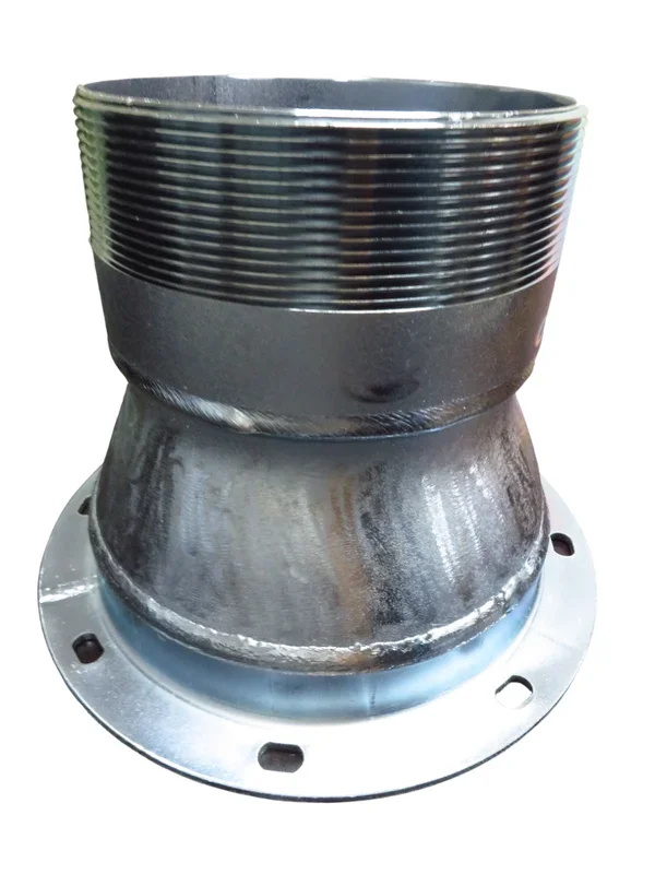 8” FLAT FLANGE REDUCED TO NPT, STEEL FITTING