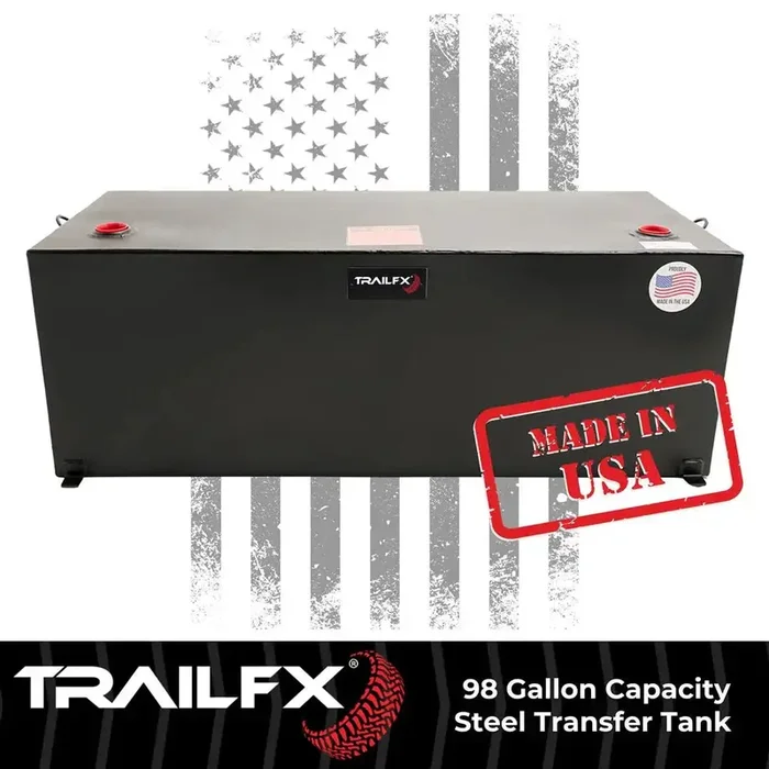 98 GAL MATTE BLK STEEL RECT TANK