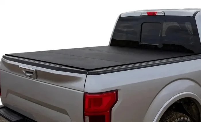 ACI B3010069 LOMAX™ Hard Tri-Fold Cover; Black Urethane Finish; Split Rail;