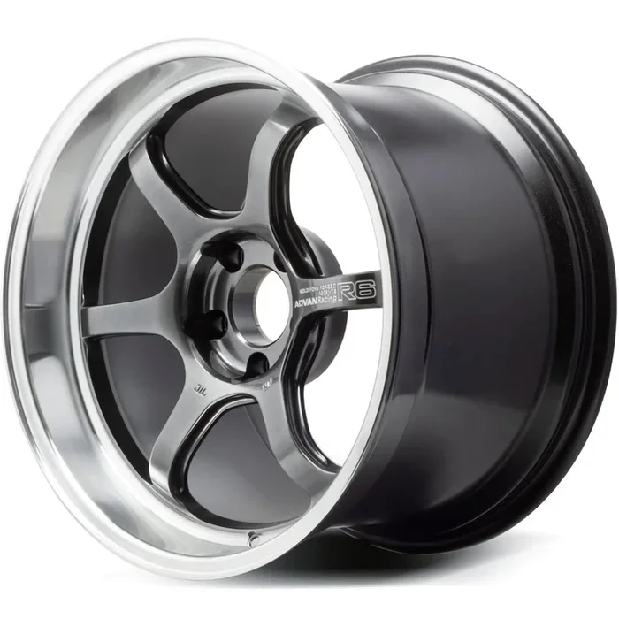 Advan Racing R6 Racing Hyperblack w/ Machined Lip 18×9.5 | 5×112 (YA68J25MMHB)