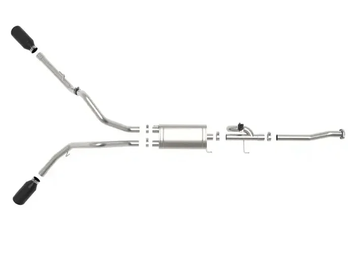 aFe 49-33123-B Gemini XV 3in 304 SS Cat-Back Exhaust 15-20 Ford F-150 V6 2.7L/3.5 w/ Black Tips
