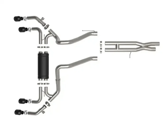 aFe 49-38098-B Vulcan Series 2.5in 304SS Cat-Back Exhaust 2021+ Jeep Wrangler 392 6.4L w/ Black Tips