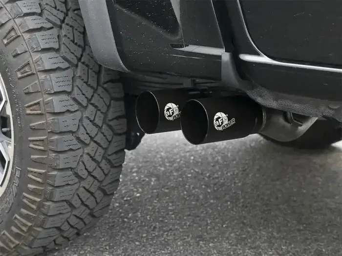 aFe 49-44061-B Rebel Series CB 3in Middle Side Exit SS Exht w/ Black Tips 15-17 Chevy Colorado / GMC Canyon