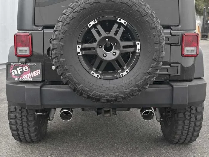 aFe 49-48061-P Rebel Series 2.5in 409 SS Axle-Back Exhaust w/Polished Tips 07+ Jeep Wrangler (JK) V6 3.6L/3.8L