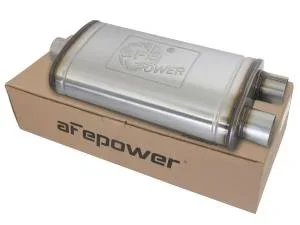 aFe Power MACH Force-Xp 409 Stainless Steel Muffler 3 IN ID Center/Dual-Outlet x 11 IN W x 6 IN H x 22 IN L – Oval Body – 49M00015