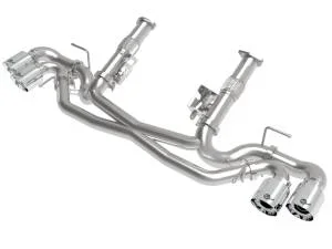 aFe Power MACH Force-Xp Cat-Back Exhaust w/o NPP Exhaust Valve Polished Tip No Muffler Chevrolet Corvette (C8) 20-23 V8-6.2L – 49-34127NM-P