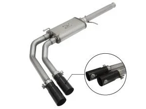 aFe Power Rebel Series 3 IN to 2-1/2 IN 409 Stainless Steel Cat-Back Exhaust w/Black Tip – 49-44062-B