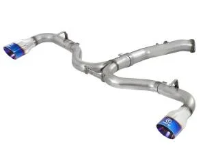 aFe Power Takeda 3 IN to 2-1/2 IN 304 Stainless Steel Axle-Back Exhaust w/ Blue Flame Tip Hyundai Elantra GT 18-20 L4-1.6L (t) – 49-37002-1L