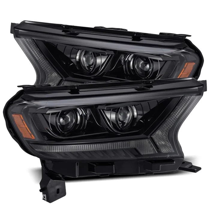 AlphaRex 19-23 Ford Ranger PRO-Series Halogen Projector Headlights Alpha-Black