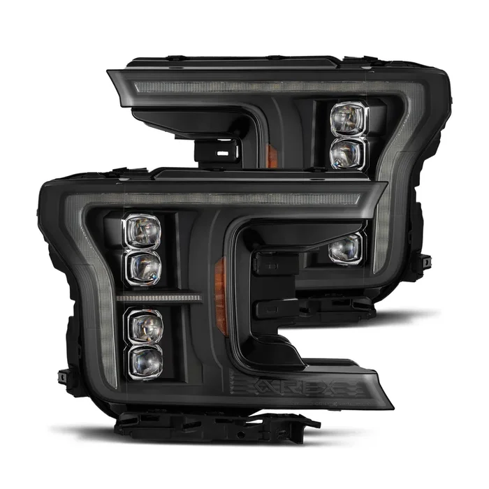 AlphaRex LED Projector Headlights Ford F150 (18-20) [3D Ice Cube LED – NOVA Series w/ DRL] 14th Gen Style Black or Jet Black