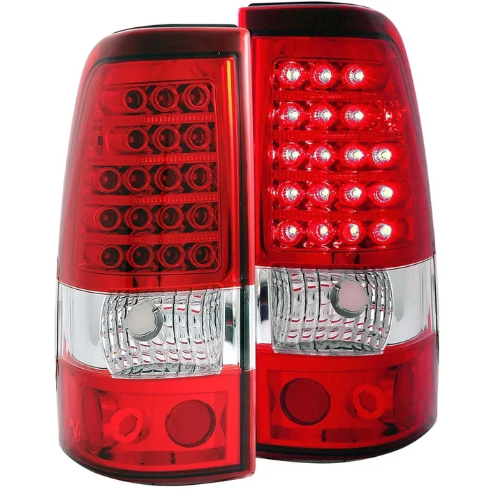 Anzo LED Tail Lights Chevy Silverado 1500/2500 (03-06) 1500/2500/3500 Single Rear Wheels (04-07) Red/Clear / Clear/Chrome / Clear/Black