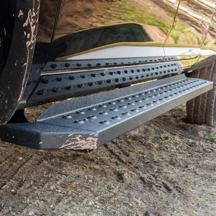 ARIES 2055529 – RidgeStep 6-1/2 x 53 Black Steel Running Boards, Select Silverado, Sierra