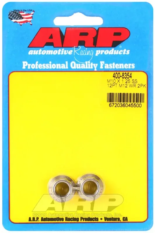 ARP M10 X 1.25 SS 12mm socket 12pt Nut Kit