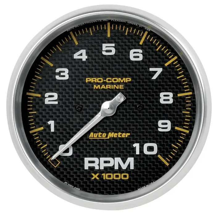 AutoMeter 200801-40 – GAUGE, TACHOMETER, 5 , 10K RPM, MARINE CARBON FIBER
