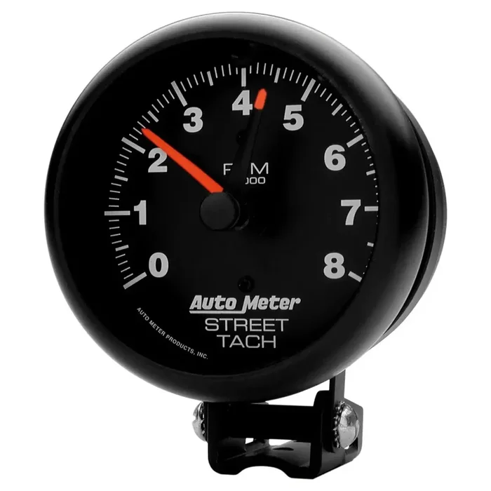 AutoMeter 2894 – Traditional incandescent lighting illuminates around the perimeter of dial