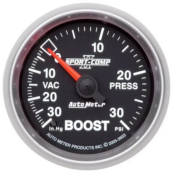 AutoMeter 3603 – GAUGE, VAC/BOOST, 2 1/16″, 30INHG-30PSI, MECHANICAL, SPORT-COMP II