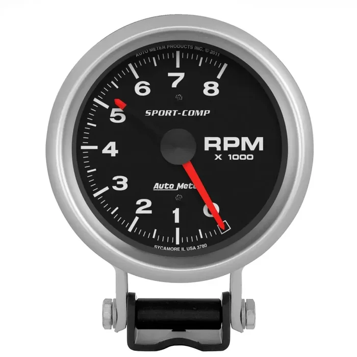AutoMeter 3780 – Traditional incandescent lighting illuminates around the perimeter of dial