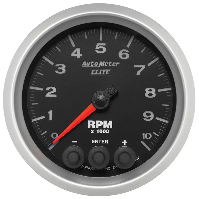 AutoMeter 5697 – GAUGE, TACH, 3 3/8″, 10K RPM, IN-DASH W/ SHIFT LIGHT & PEAK MEM, ELITE