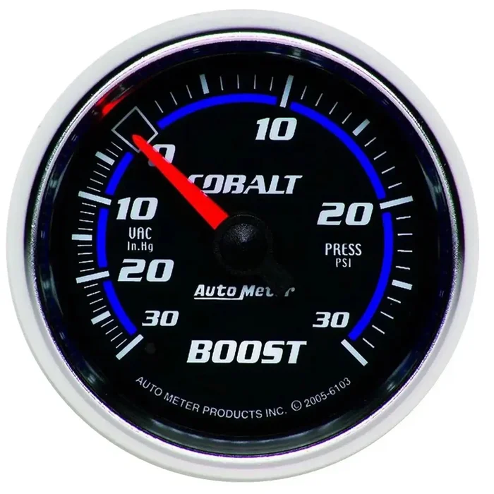 AutoMeter 6103 – GAUGE, VAC/BOOST, 2 1/16 , 30INHG-30PSI, MECHANICAL, COBALT