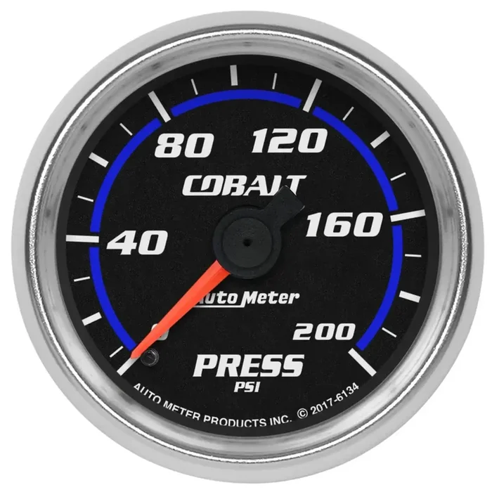 AutoMeter 6134 – GAUGE, PRESSURE, 2 1/16″, 200PSI, MECHANICAL, COBALT