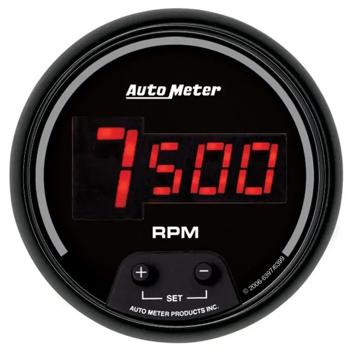 AutoMeter 6397 – GAUGE, TACH, 3 3/8″, 10K RPM, IN-DASH, DIGITAL, BLACK DIAL W/ RED LED
