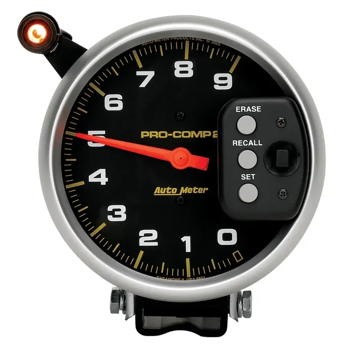 AutoMeter 6851 – GAUGE, TACH, 5″, 9K RPM, PEDESTAL W/ QUICK LITE & PEAK MEMORY, PRO-COMP