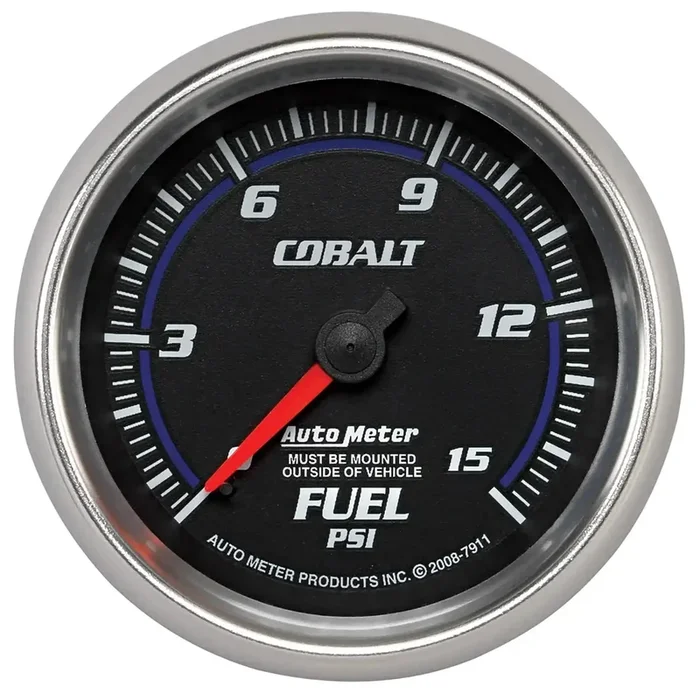 AutoMeter 7911 – GAUGE, FUEL PRESSURE, 2 5/8 , 15PSI, MECHANICAL, COBALT