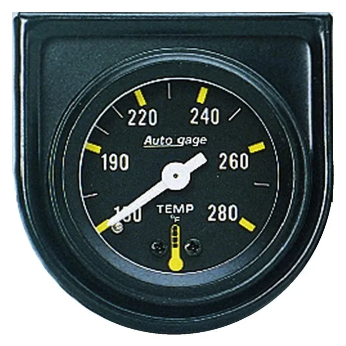 Autometer AutoGage 1 1/2in Mechanical 280 Deg Water Temp Gauge – Black