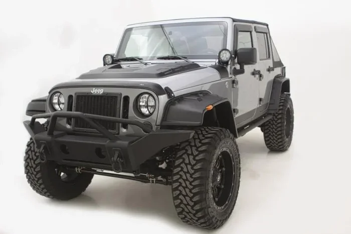 AVS 07-18 Jeep Wrangler Unlimited Ventvisor & Aeroskin Deflector Combo Kit – Matte Black