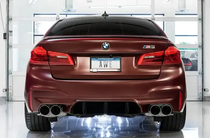 AWE Tuning 18-19 BMW M5 (F90) 4.4T AWD Cat-back Exhaust – Track Edition (Chrome Silver Tips)