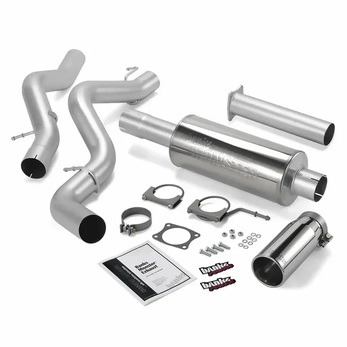 Banks Power 48633 Monster Exhaust System, 4-inch Single Exit, Chrome Tip