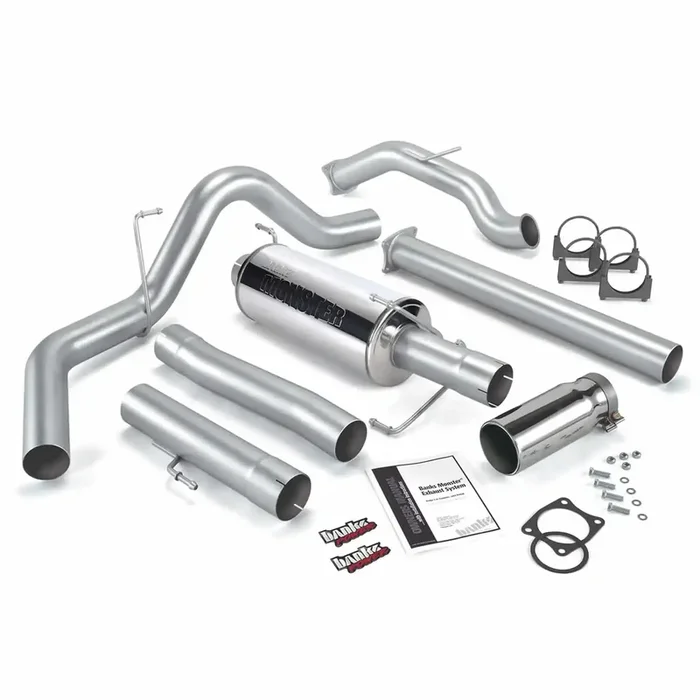 Banks Power 48641 Monster Exhaust System, 4-inch Single Exit, Chrome Tip