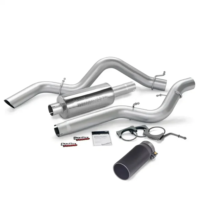 Banks Power 48939-B Monster Exhaust System, 4-inch Single Exit, Cerakote Black Tip