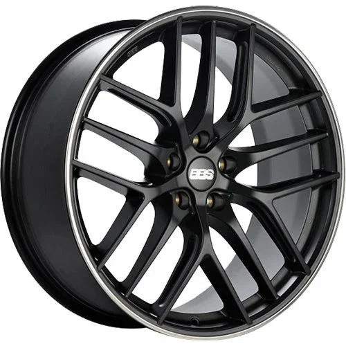 BBS Wheels CCR Satin Black w/ Polished Outer Lip Ring 20×9.5 | 5×112 (CC0404BPO)