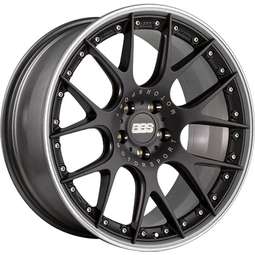 BBS Wheels CHRII Satin Black w/ Polished Stainless Steel Lip 22×11.5 | 5×120 (CH7300BPPO)
