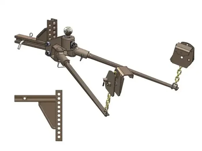Blue Ox BXW0556 SwayPro Weight Distributing System 550 lb. Clamp On Latches 11 Hole Shank.