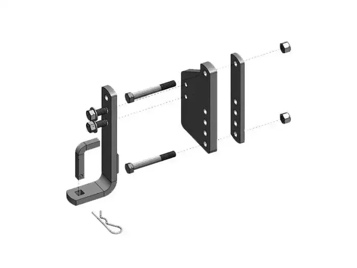 Blue Ox BXW4070 TrackPro/2-Point Hitch Accessory Long L Bracket with Mount, Single.