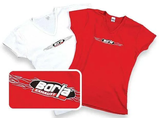 Borla 21306 – Women’s Wireframe White V-Neck T-Shirt Small.