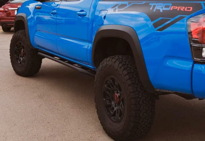 Cali Raised 05-23 Toyota Tacoma Trail Edition Rock Sliders – Double Cab Short Bed / Kick Out / Raw