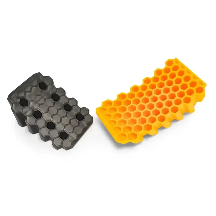 Camco 44423 Camco 44423 Wheel Chock Yellow And Gray Honeycomb Design For Use With Trailers Up To 30000 Pounds 1 Curved Leveler