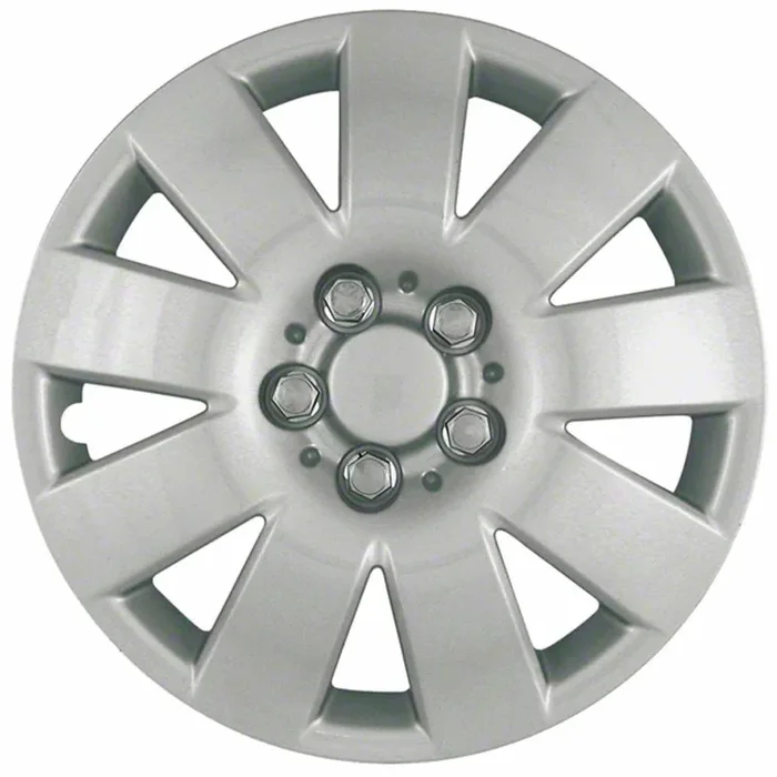 Coast To IWC41015S 15 Inch 9 Spoke Silver Color Plastic Set Of 4 Spring Steel Clip