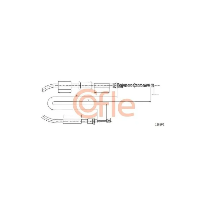 Cofle 1281P2 Hand Brake Cable for Fiat Punto