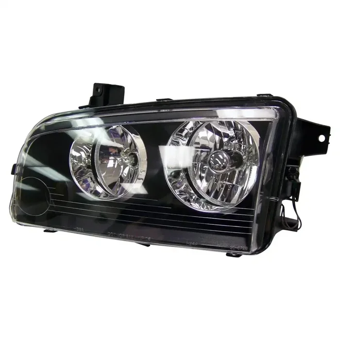 Crown Automotive Jeep Replacement 4806165AJ – Head Light Assembly Left w/Halogen Lamps Black Bezel Incl. Bulbs/Harness