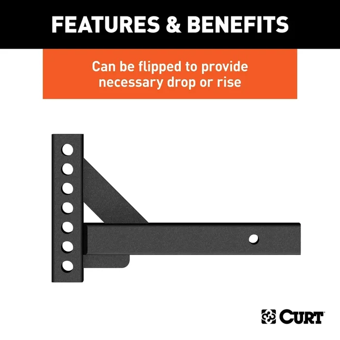 CURT 17102 Weight Distribution Shank (2 Shank, 2 Drop, 6 Rise)