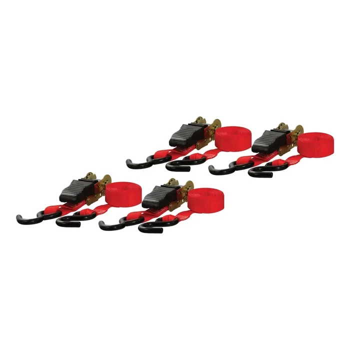 CURT 83002 – 16ft. Red Cargo Straps with S-Hooks (500 lbs 4-Pack)