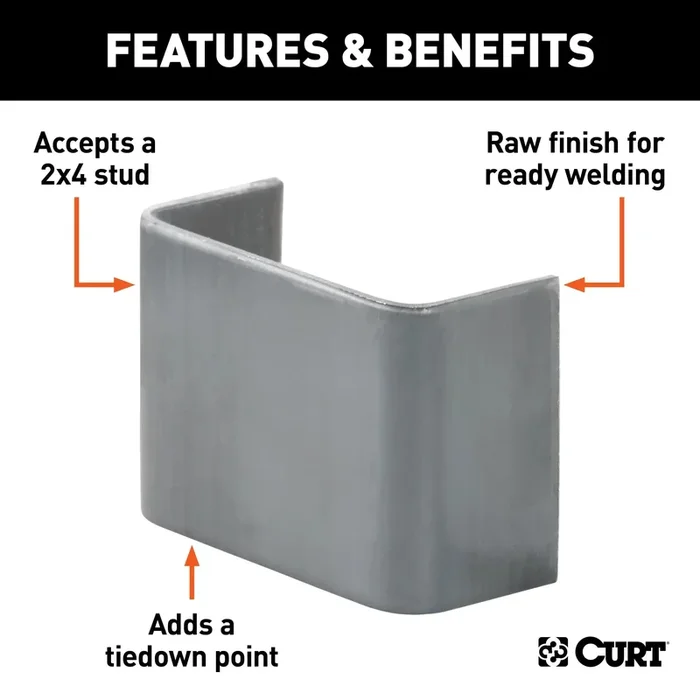 CURT 83072 – Raw Steel Weld-On Stake Pocket (3-1/2in. x 1-5/8in. I.D.)