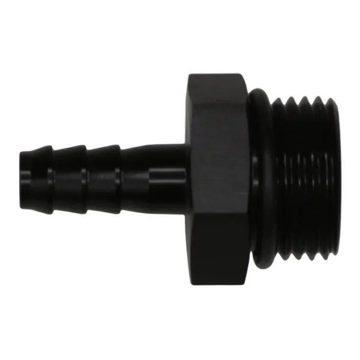 DeatschWerks 10AN ORB Male to 5/16in Male Triple Barb Fitting (Incl O-Ring) – Anodized Matte Black