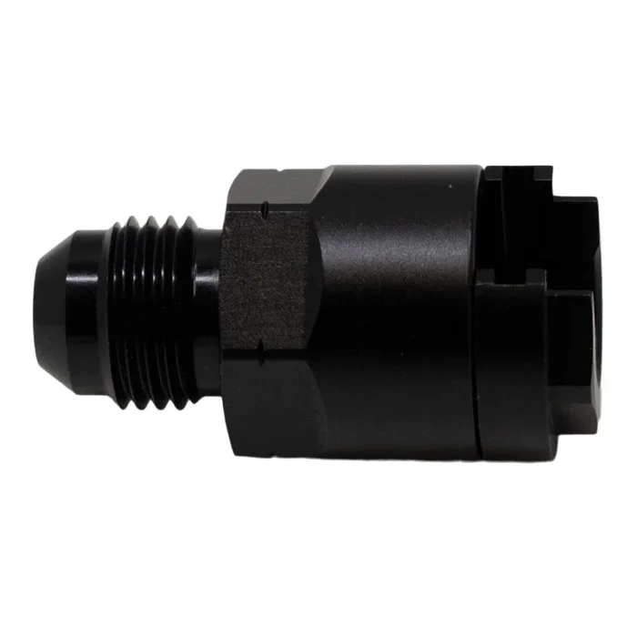 DeatschWerks 6AN Male Flare to 3/8in Female EFI Quick Connect Adapter – Anodized Matte Black